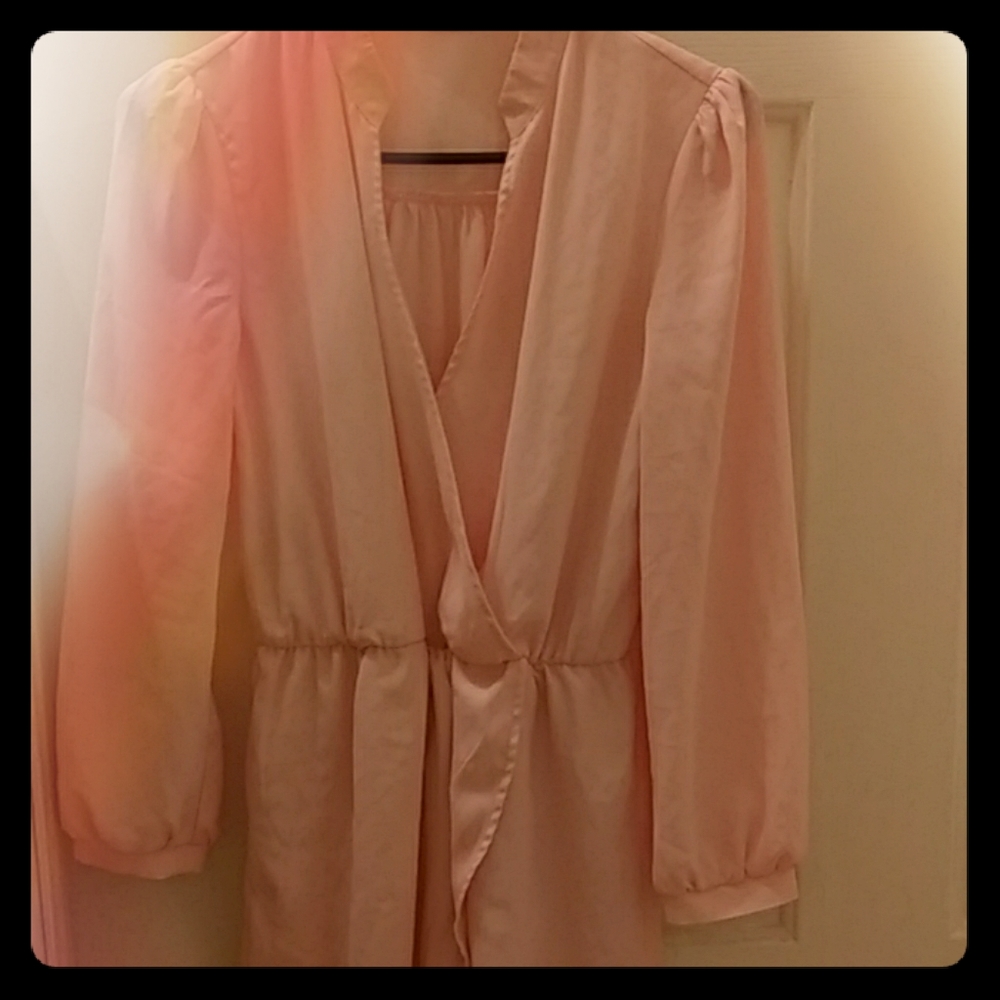 Long sleeve pink dress